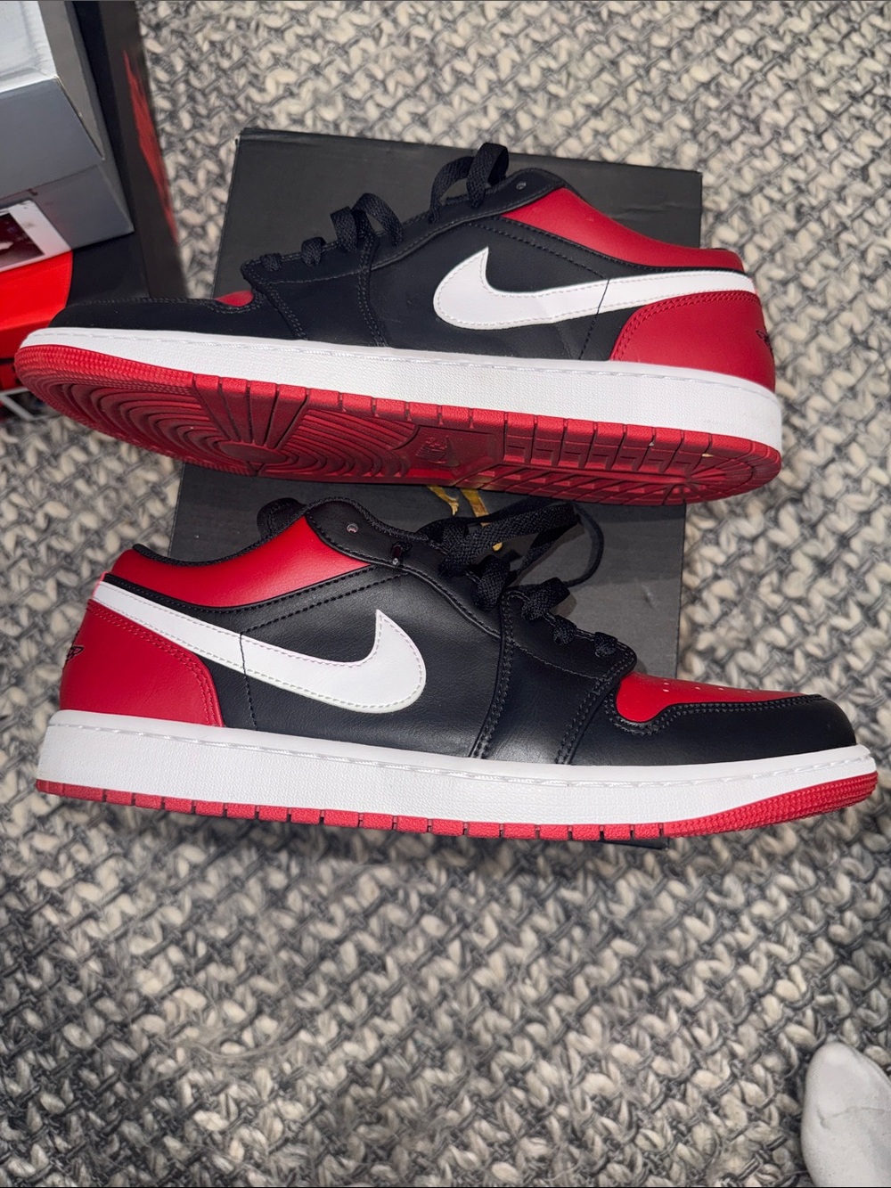 Nike Air Jordan Retro 1 Low Top Sneakers - Black & Red